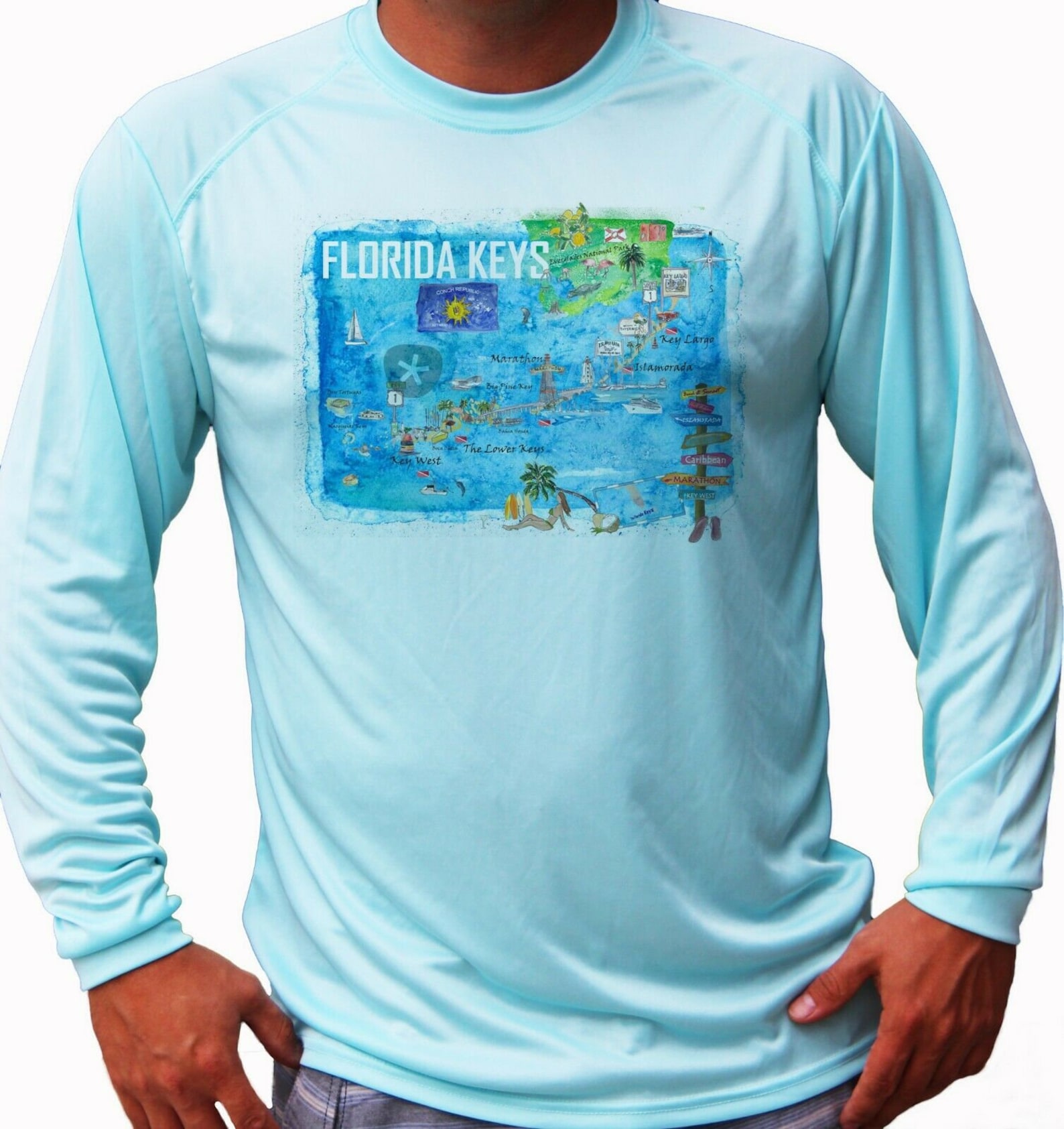Florida Keys Key West Ocean Boat Sport Fishing Shirt UPF 50 Etsy