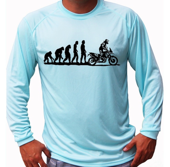Evolution Bike Biker Motorcycle Long Sleeve UPF 50 T-shirt Sport UV  Protection Long Sleeve 