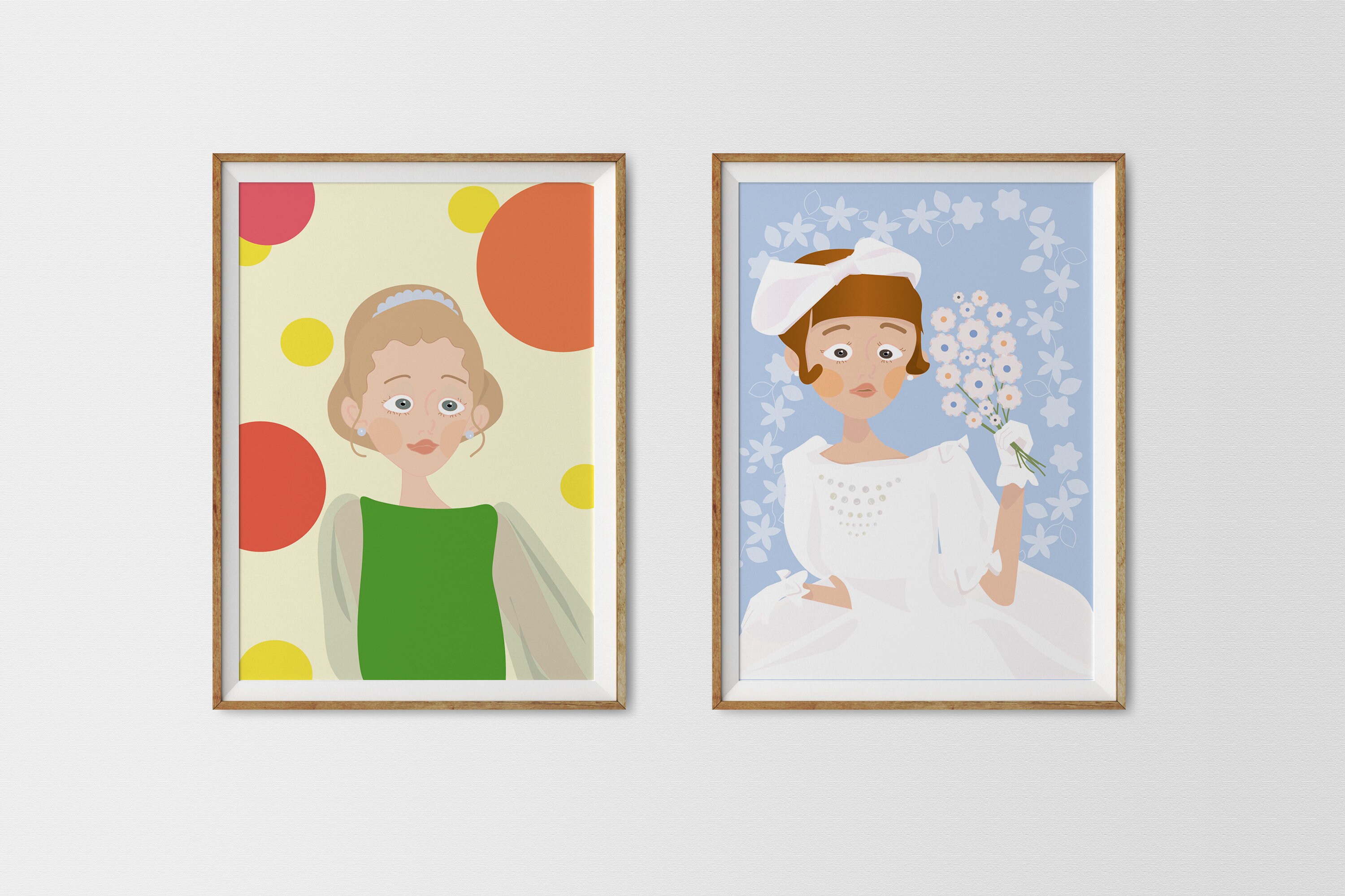 Lovely Girls 4 Set Girls wall art Girls decor Digital Art Etsy