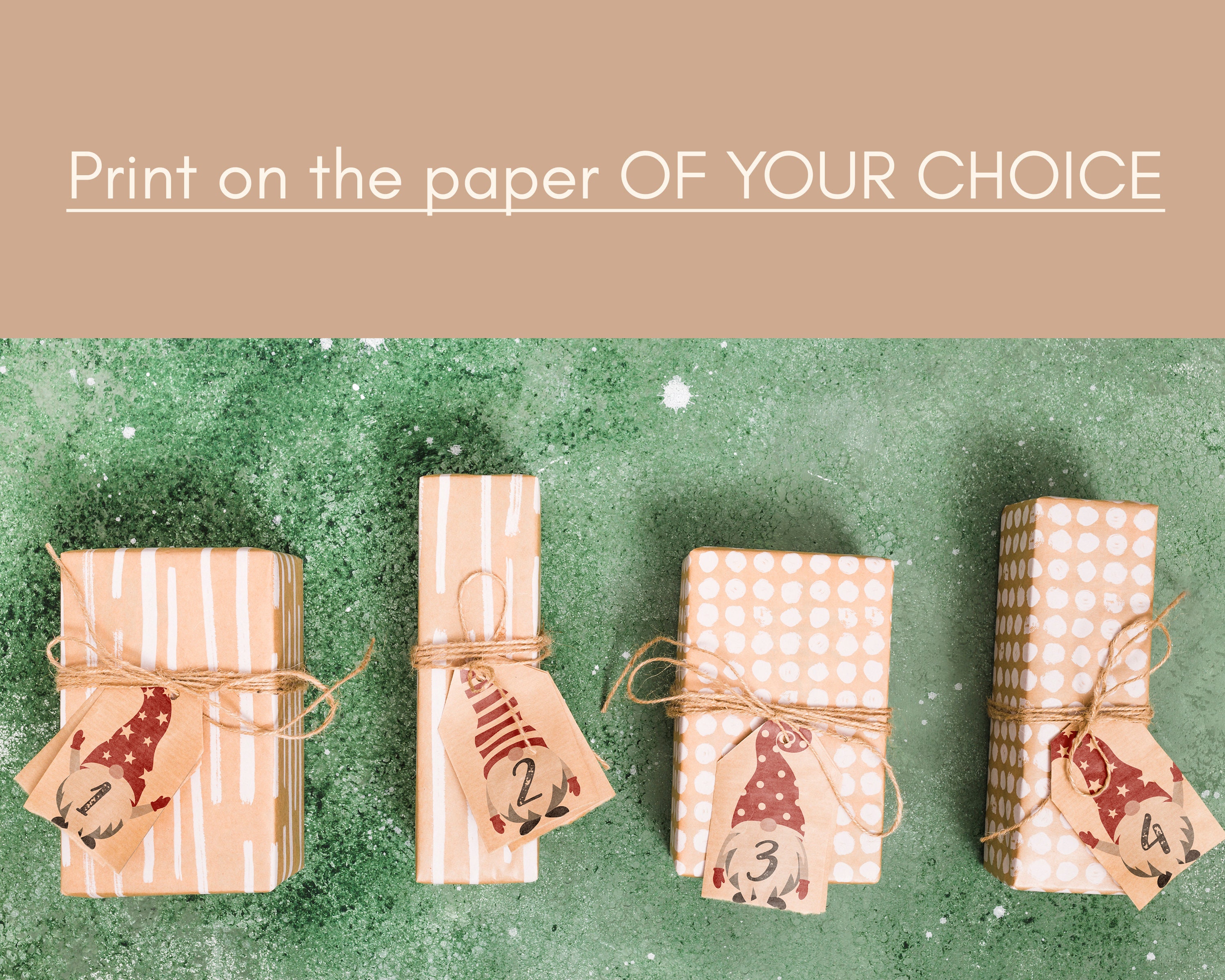 Christmas Countdown Tags Printable, DIY Advent Calendar, 24 Days Until ...