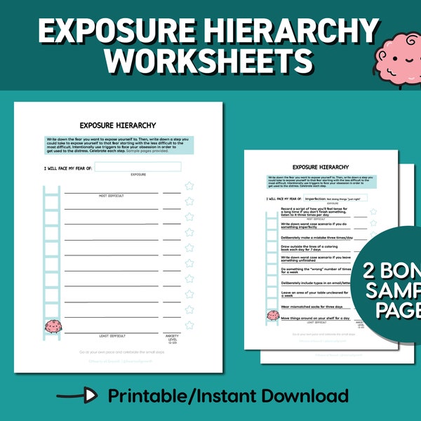 ERP Worksheets | OCD | Therapy Worksheets | OCD Recovery | Exposure Therapy