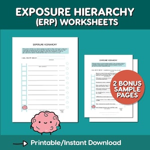 ERP Worksheets | OCD | Therapy Worksheets | OCD Recovery | Exposure Therapy