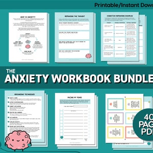 Anxiety Workbook | Mental Health Journal | CBTWorksheets | Self Help Tools | Anxiety Tracker