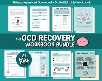 OCD Workbook, ERP Worksheets, Intrusive Thoughts, Exposure Therapy