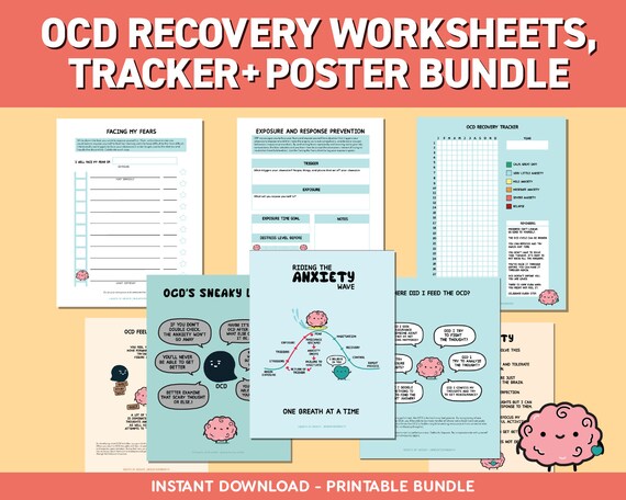ocd awareness ocd worksheet erp therapy worksheets etsy