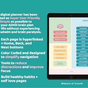ADHD Digital Planner, Executive Functioning, ADHD Workbook, ADHD ...