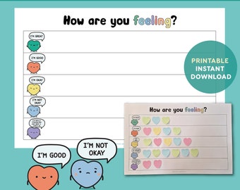 Mental Health Check-In Poster | Classroom Feelings Chart (Digital Download)