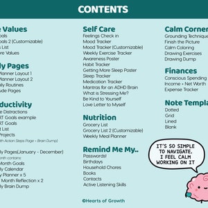 ADHD Digital Planner, Executive Functioning, ADHD Workbook, ADHD ...