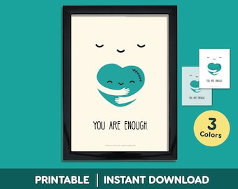 You Are Enough Print | Inspirational Wall Art (Digital Download)