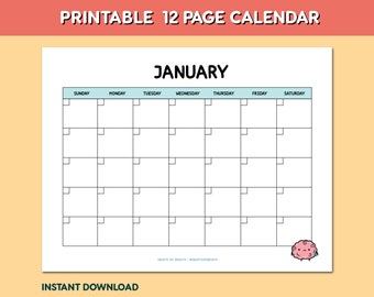 Printable Calendar | Calendar Pages Printable | Classroom Calendar | Monthly Calendar | Mental Health Calendar | Anxiety Relief