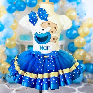 Cookie monster first birthday hot sale outfit