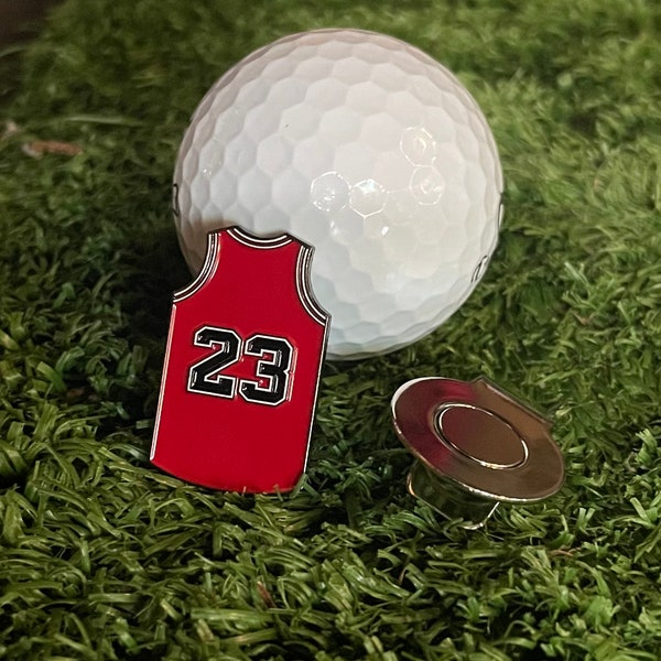 Michael Jordan #23 Golf Ball Marker Jersey with Magnetic Hat or Belt Clip