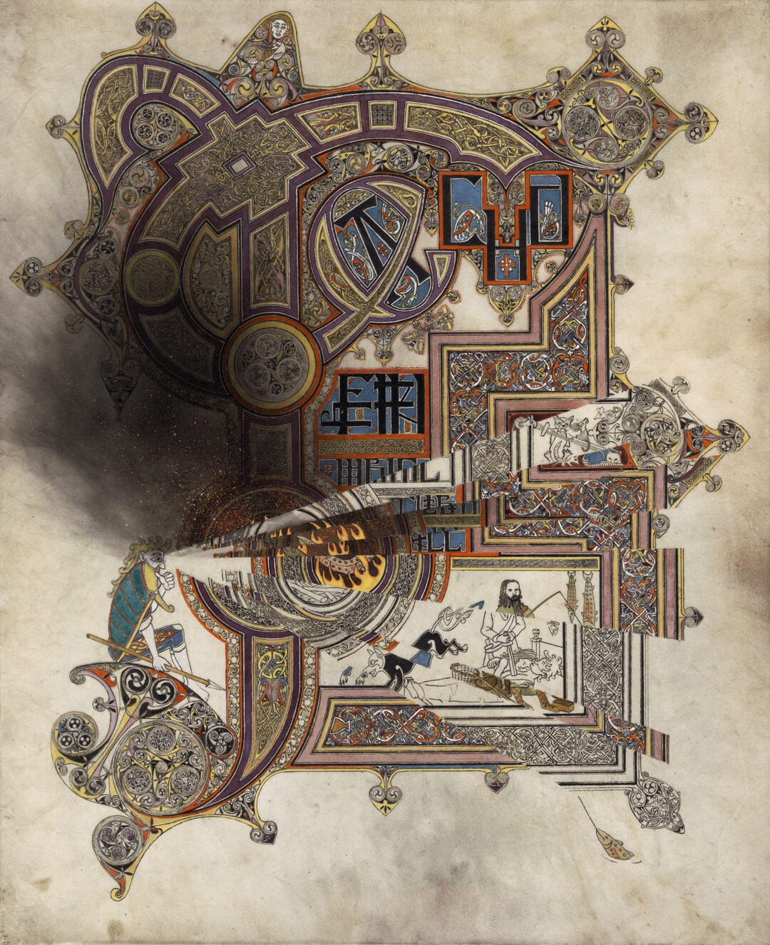 Finn Mccool Art Print: Book of Kells Style, Salmon of Knowledge - Etsy