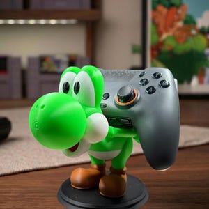Yoshi Controller Stand | Nintendo Gaming Controller Holder | Desk Gaming Organizer | 3D Printed Game Controller Display | Gamer Gift