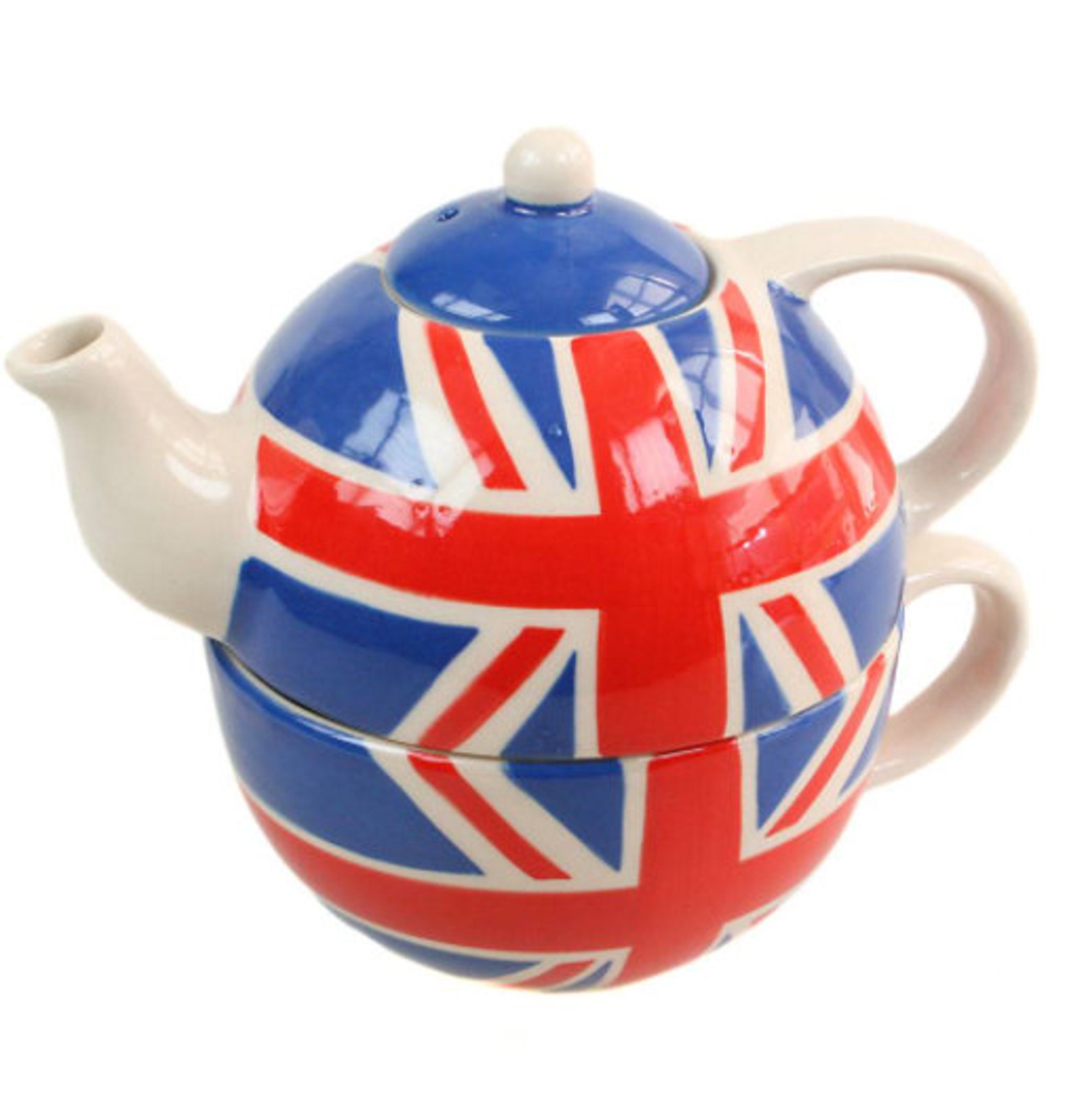 Union Jack Teapot Medium Hand Painted Fairtrade Ceramic Etsy