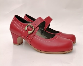 Professional Flamenco dance shoes, Custom, Handmade, Hornbeam, Studded Sole, Full-Grain leather