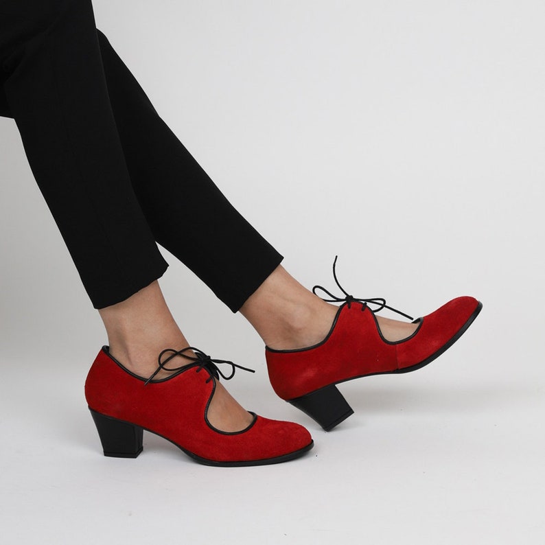 Custom, Handmade, Full-Grain Leather Heels Women's Shoes image 1
