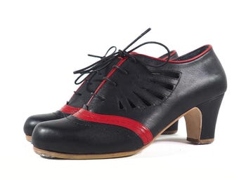 Professional Flamenco dance shoes, Custom, Handmade, Hornbeam, Studded Sole, Full-Grain leather