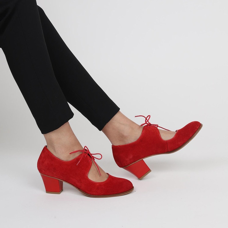 Custom, Handmade, Full-Grain Leather Heels Women's Shoes image 3