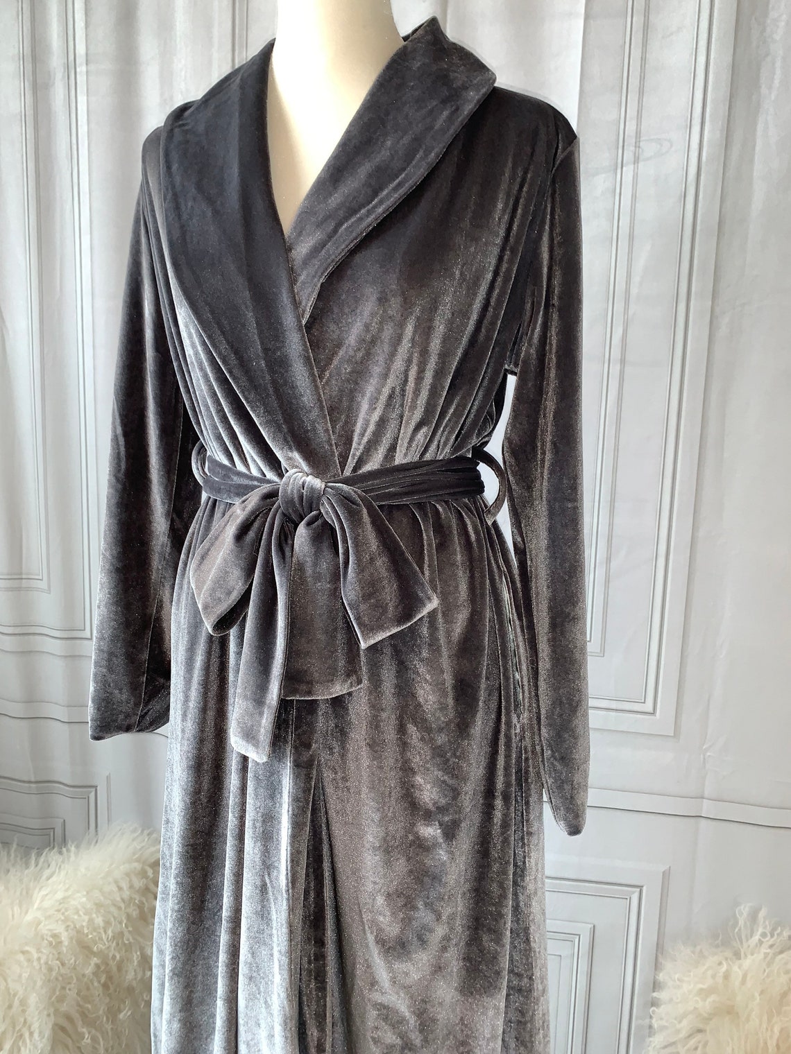 Satin Lined Luxury Velvet Robe Boudoir Robe Velvet Duster - Etsy