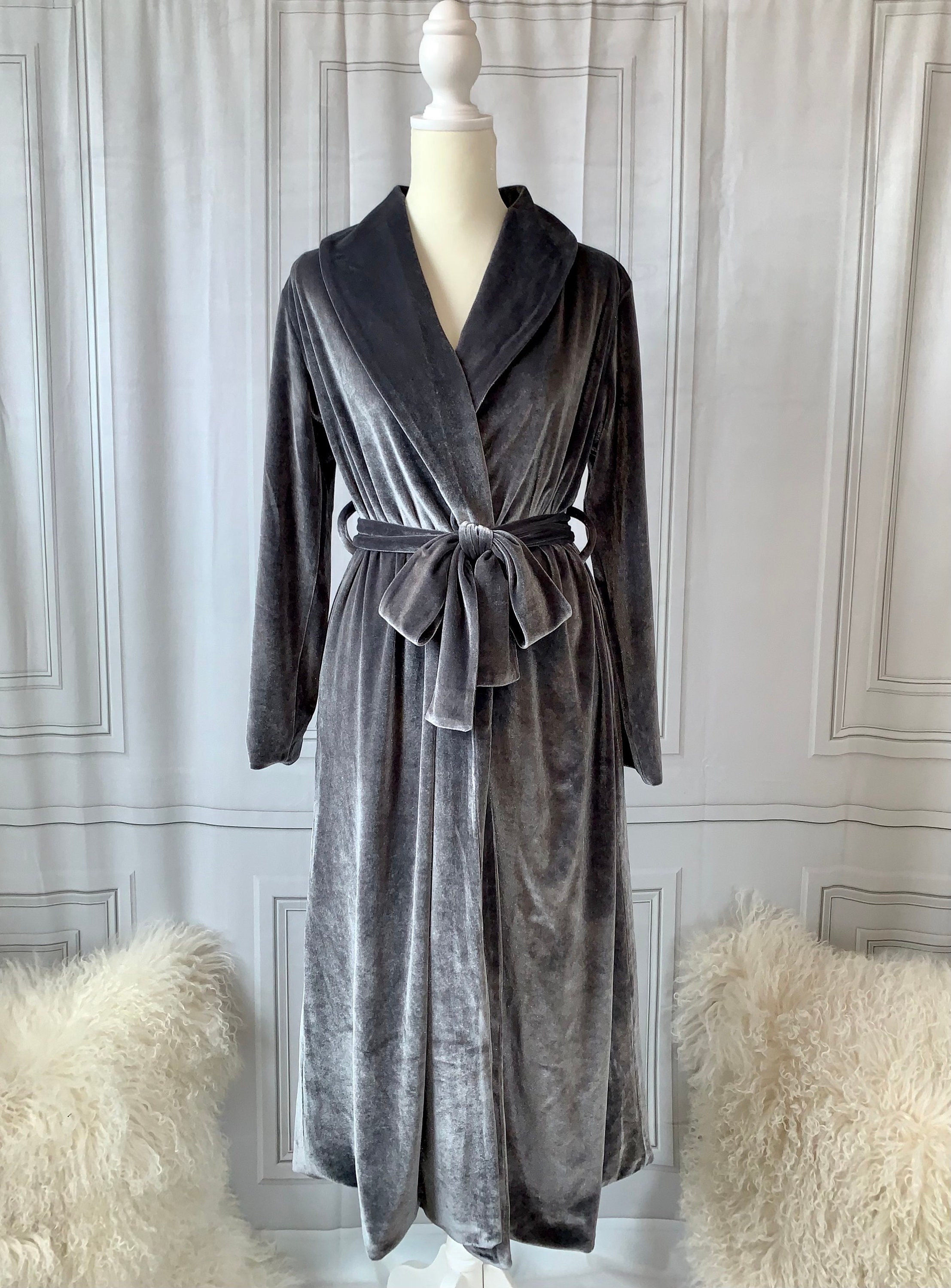 Satin Lined Luxury Velvet Robe Boudoir Robe Velvet Duster - Etsy