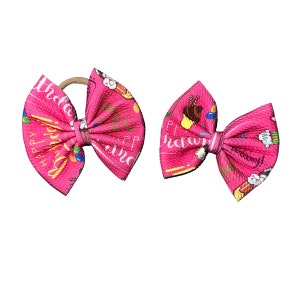 Happy Birthday - Bow on Nylon | Bow on Clip | Piggies | Newborn Bow | Baby Bow | Toddler Bow | Baby Headband | Bow Headband