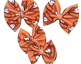 Pumpkin Pie - Bow on Nylon | Bow on Clip | Piggies | Newborn Bow | Baby Bow | Toddler Bow | Baby Headband | Bow Headband | Fall Bow