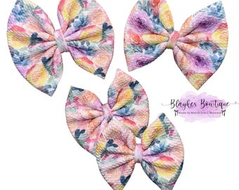 Watercolor Roses - Bow on Nylon | Bow on Clip | Piggies | Newborn Bow | Baby Bow | Toddler Bow | Baby Headband