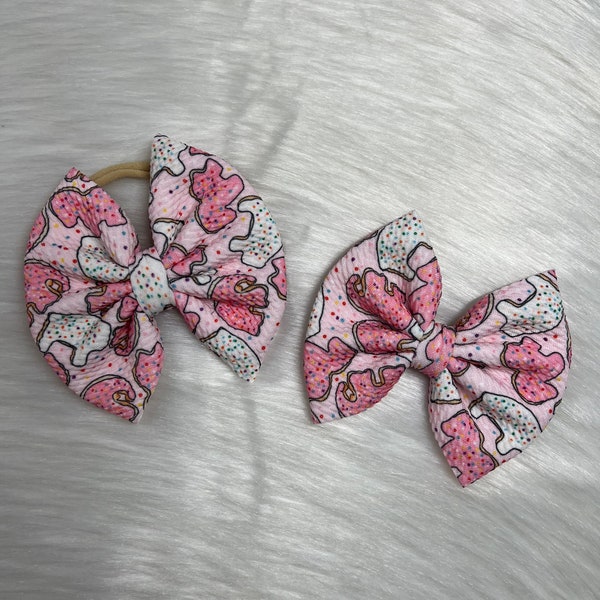 Frosted Cookies - Bow on Nylon | Bow on Clip | Piggies | Newborn Bow | Baby Bow | Toddler Bow | Baby Headband | Bow Headband