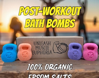 Kettlebell Bath Bombs: Organic Epsom Salt Muscle Recovery - The Buffbox x4