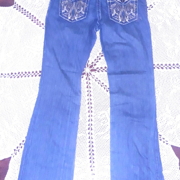 HARLEY DAVIDSON Damen Größe 8P Jeans mit verzierten Taschen
