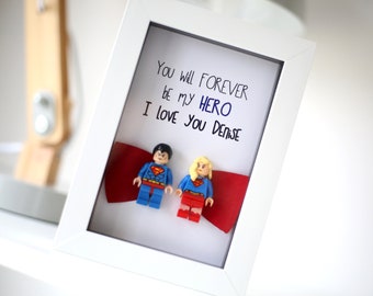 Superman Superhero Word Art Novelty Gift Print Personalised Birthday Anniversary