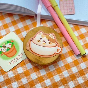 Catpuccino Sticker - UV Raised Spot - Waterproof