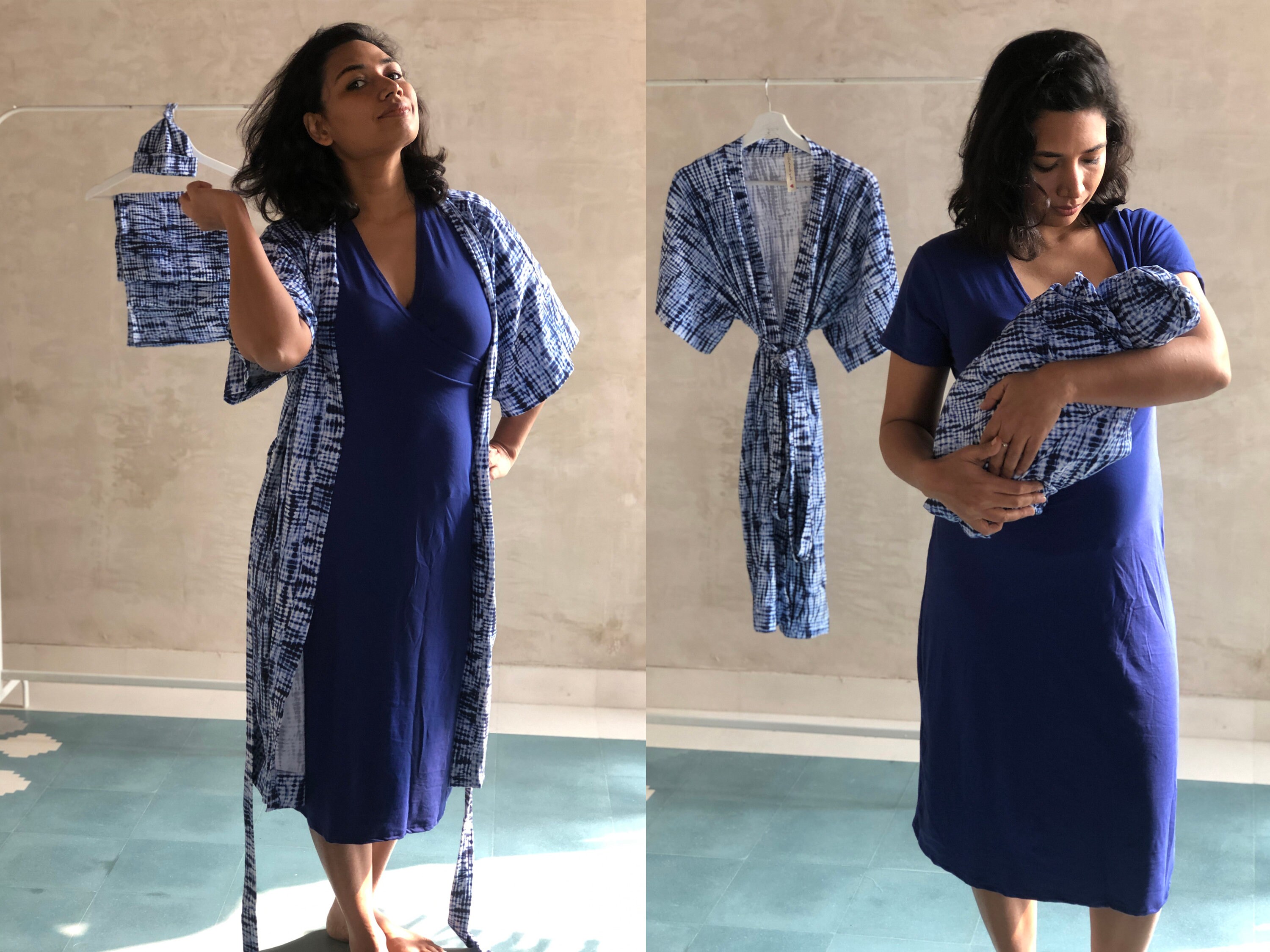 Mommy and Me Matching Robe and Swaddle Set. Maternity Robe. Etsy
