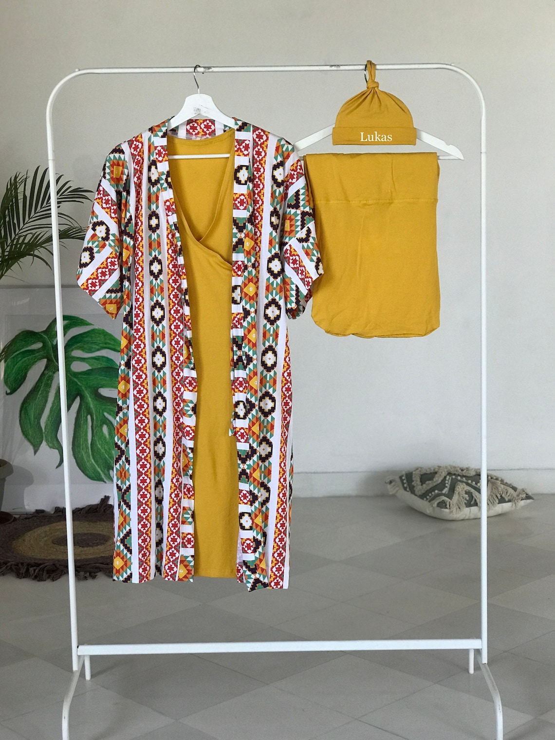 Mommy and me matching robe and swaddle set. Maternity robe. Etsy