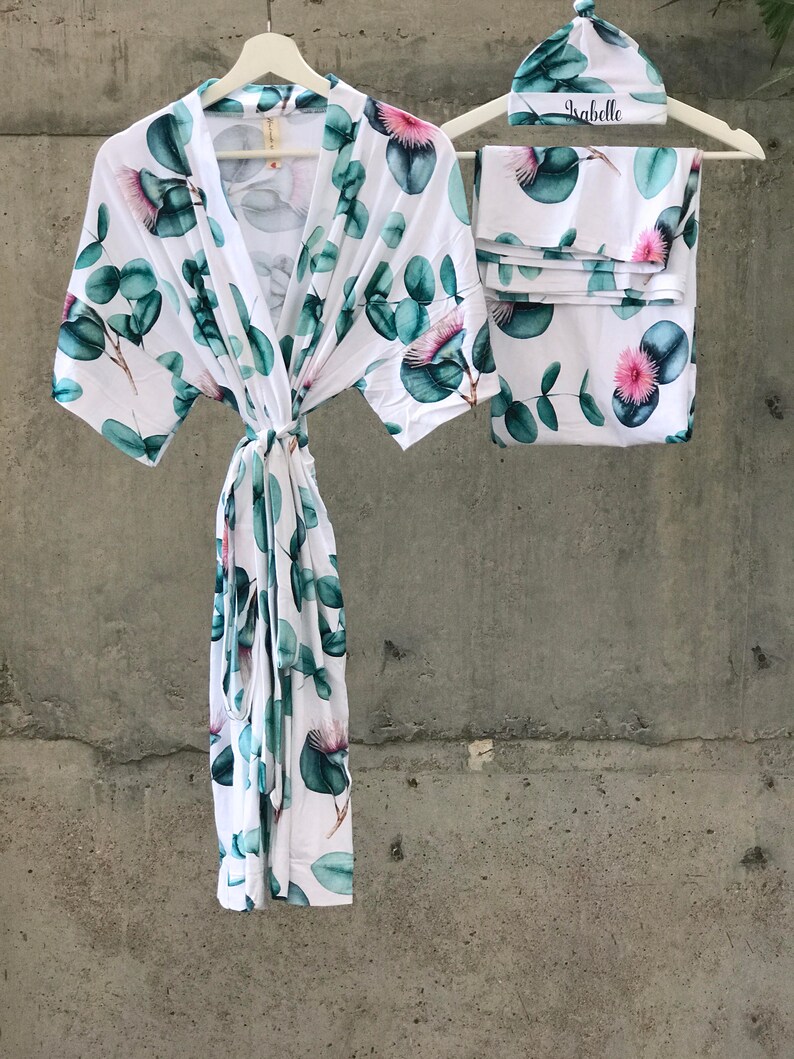 Mommy and Me Matching Robe and Swaddle Set. Maternity Robe. Etsy