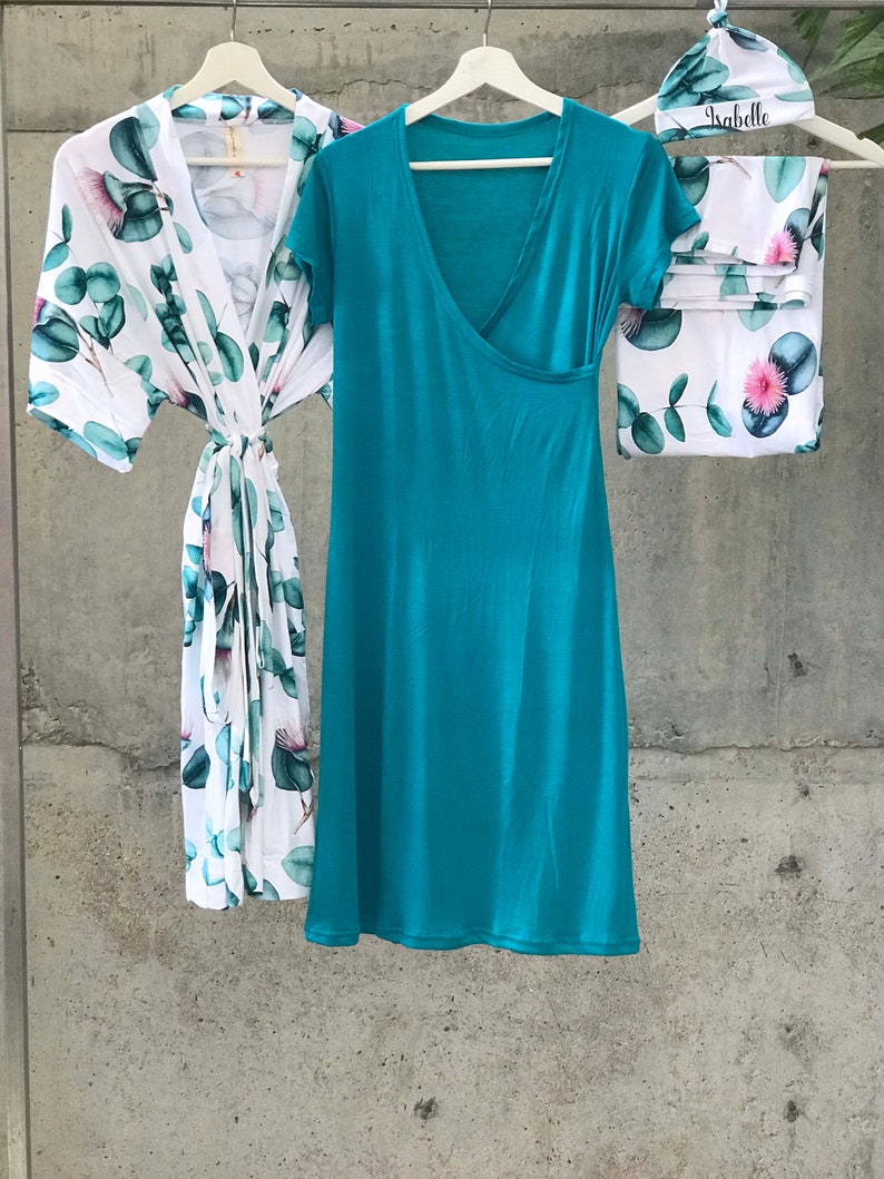 Mommy and Me Matching Robe and Swaddle Set. Maternity Robe. Etsy