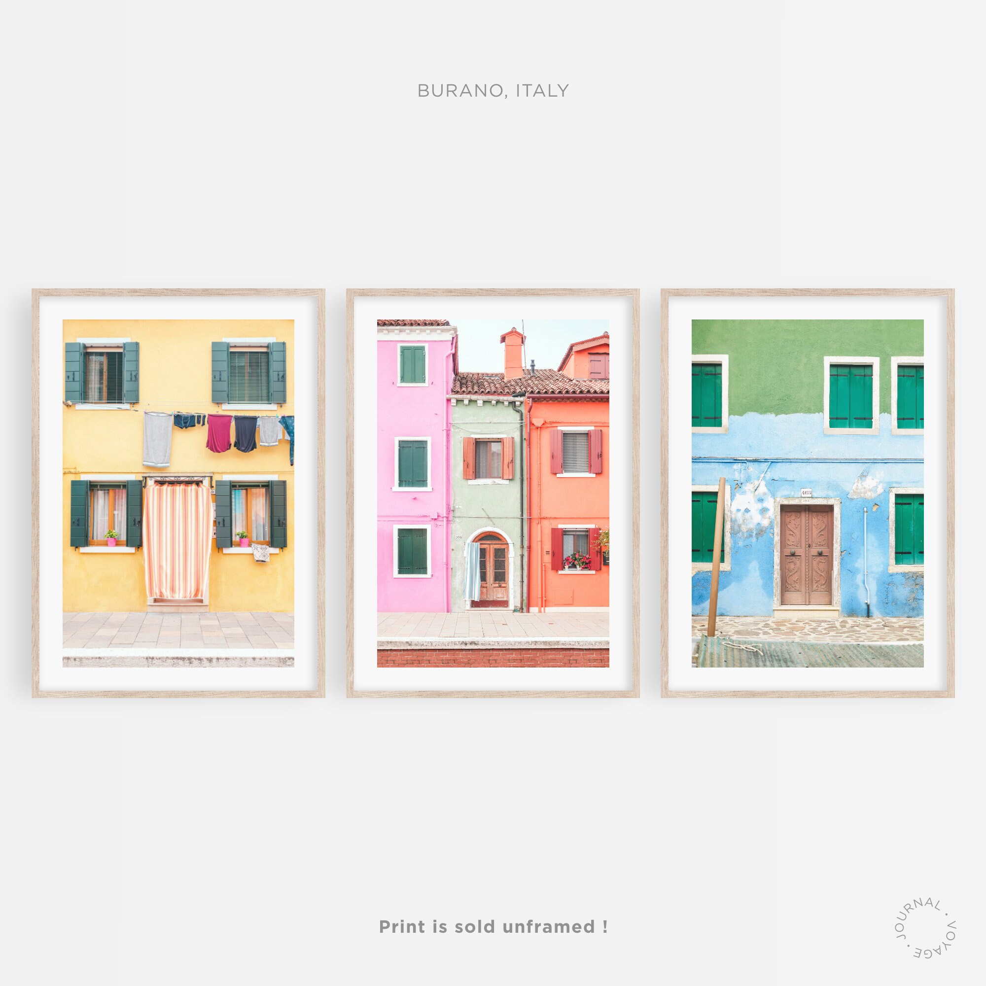 Burano, Italie ? Lot de 3 Photographies Voyage Pour Impression d'art, Affiche, Poster, Tableau, Cadr