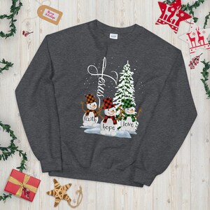 Jesus Faith Hope Love Snowman Xmas Unisex Sweatshirt