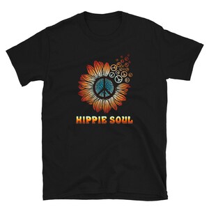 Sun Flower Hippie Soul Peace Symbols Unisex T-Shirt