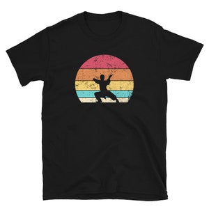 Camiseta unissex retrô Sunset Kung-Fu Artista Marcial