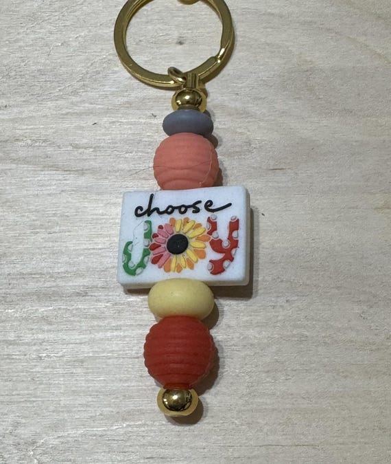 Choose Joy Beaded Keychain