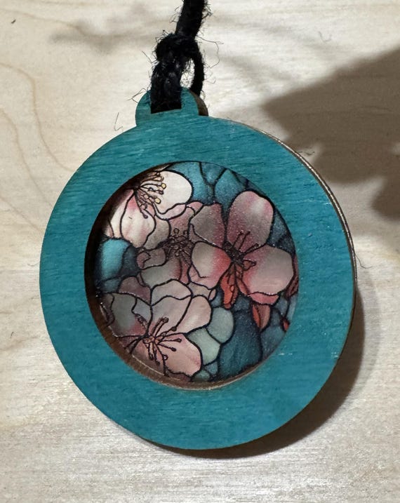 Flower * Floral * Suncatcher * Car Charm * Rear View Mirror Tag * Faux Stained Glass * Options Available