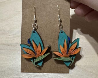 Bird of Paradise * Tropical Flower * Earrings