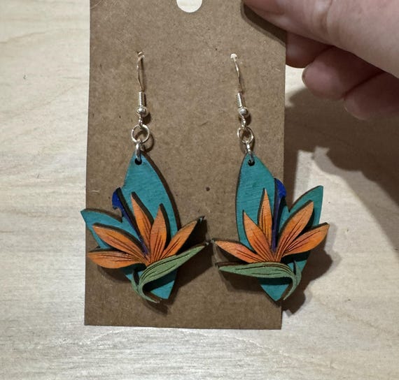 Bird of Paradise * Tropical Flower * Earrings