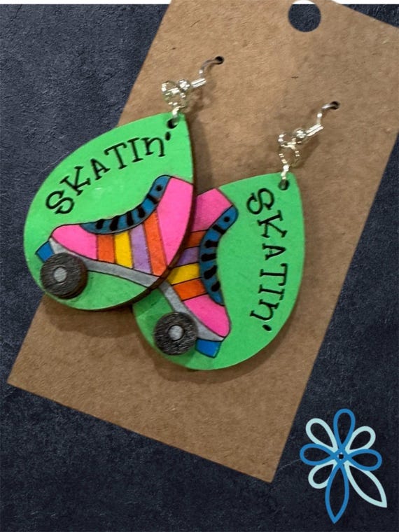 Roller Skates "Skatin" Earrings - Several In-Stock Options & Customizations Available