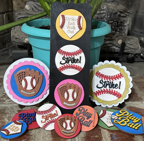 Baseball Decor, Sports Room Sign, Handmade Baseball Gift, Play Ball Wooden Display