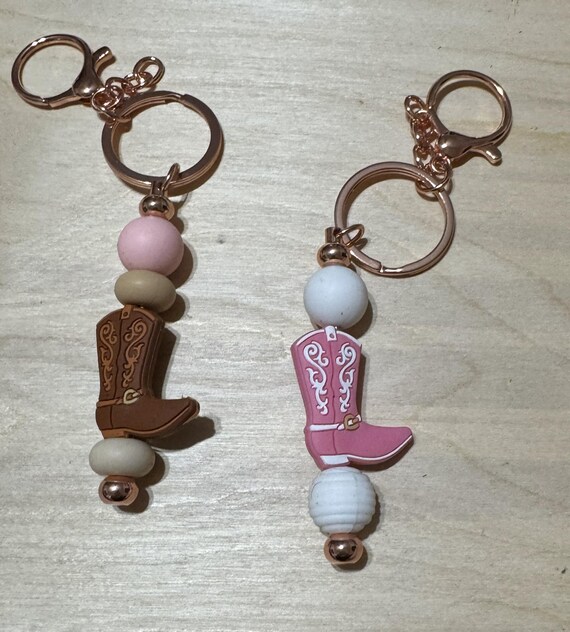 Cowgirl Beaded Boots Keychain * Country Girl