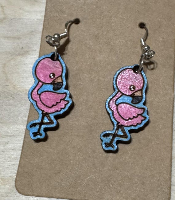 Flamingo Cut Out Earrings * Options Available