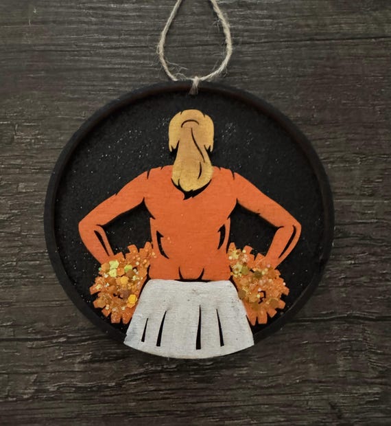 Customizable Cheerleading Ornament * Female Cheerleader * Car Tag * Car Charm